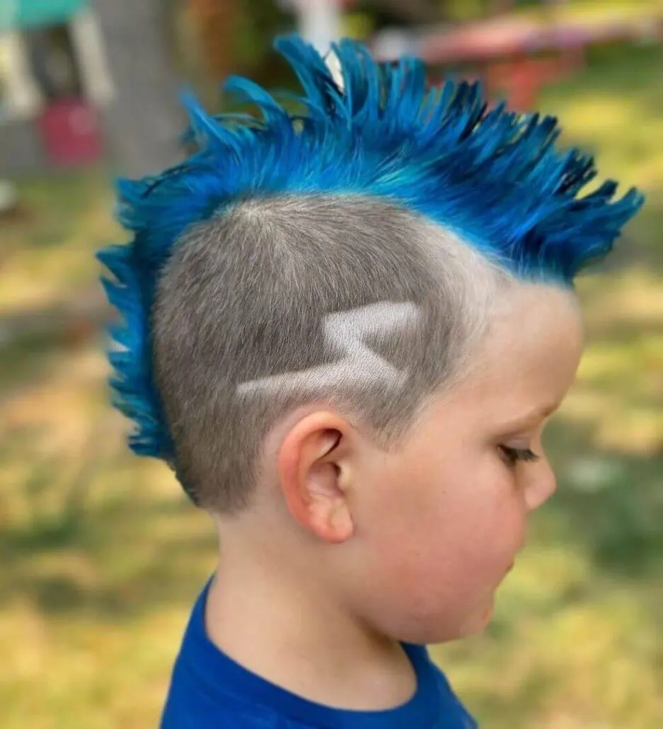 Colorful Mohawk With Flash Design