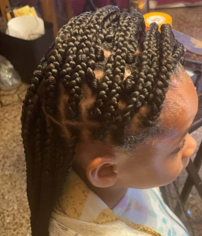 Combed Over Box Braids