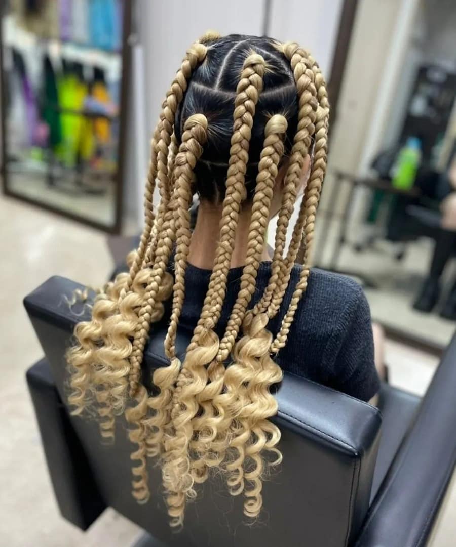 blonde box braids for 9 year old kid