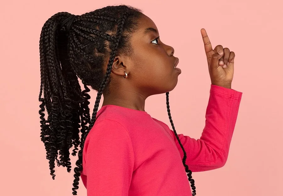 box braided ponytail for 9 year old kid