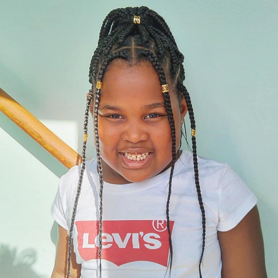 box braids with beads for 9 year old kid