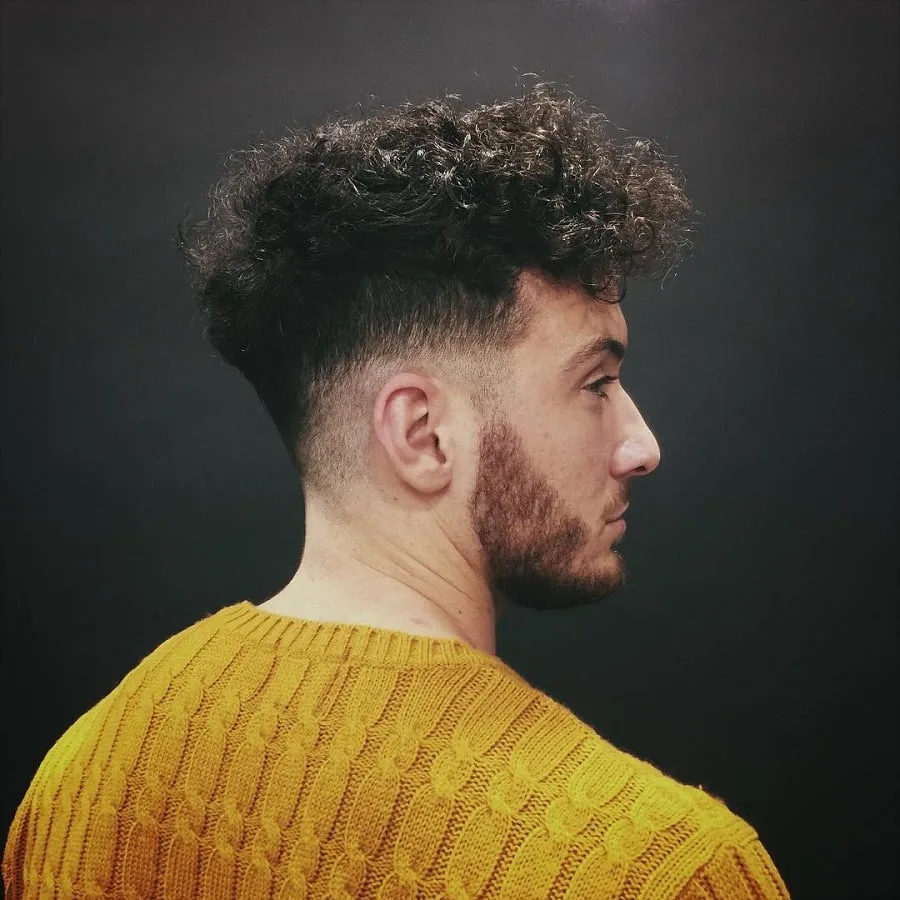 curly thick hair with undercut