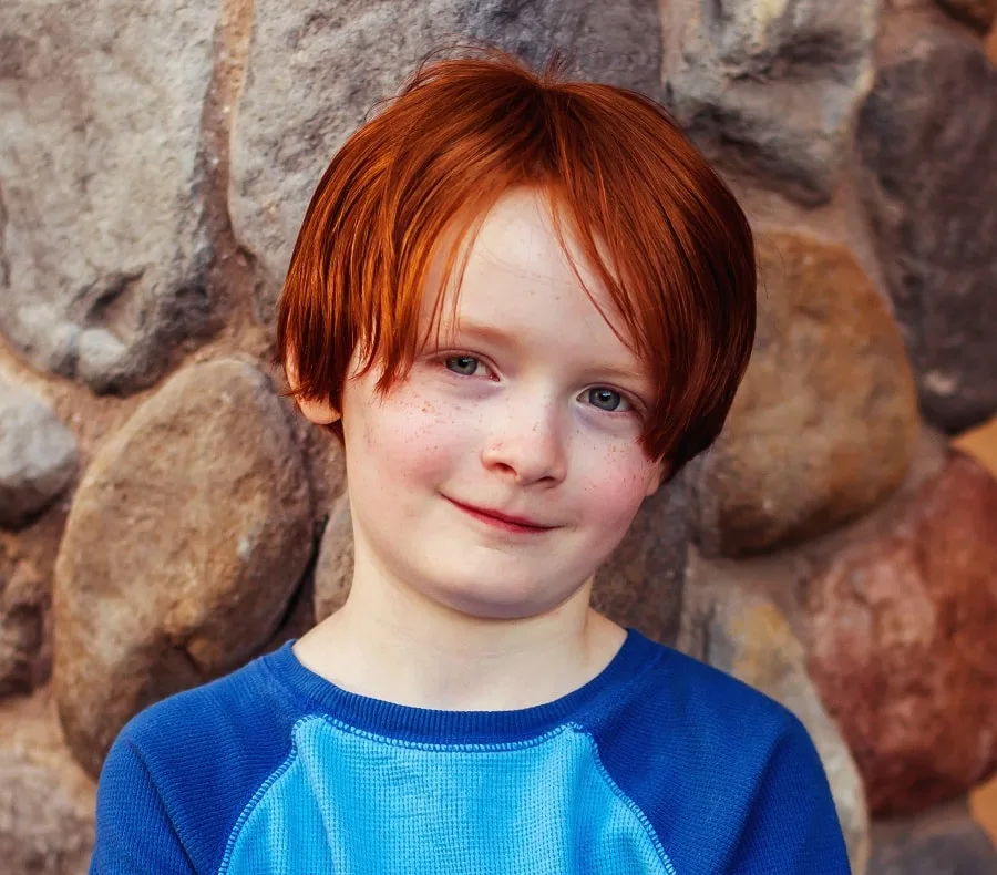 straight hairstyle for redhead boy