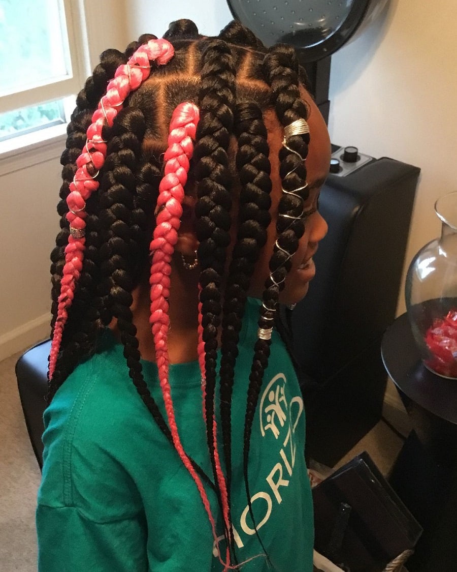 jumbo box braids for 9 year old kid