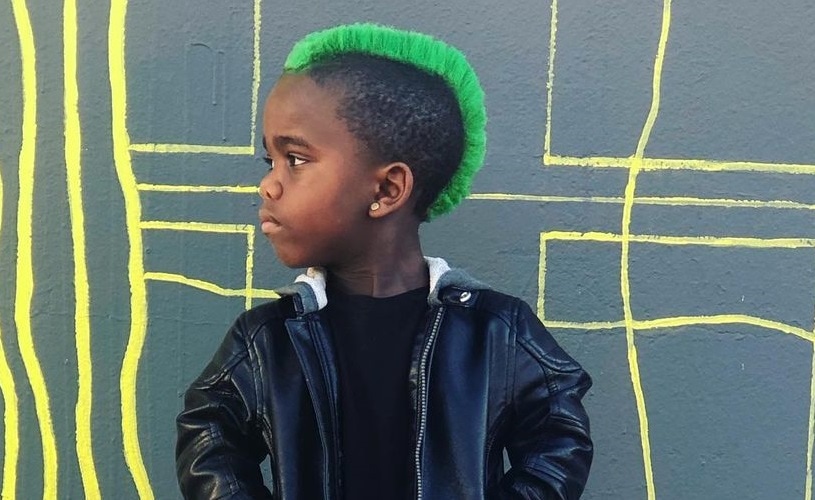 kid with dyed mohawk 