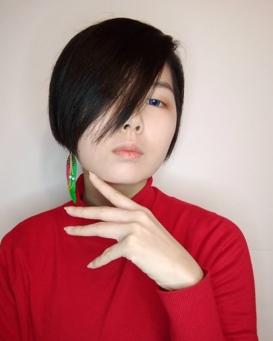 Korean short hairstyle for round face