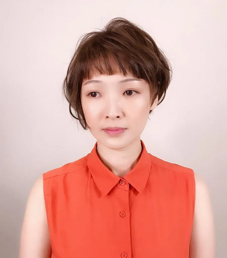 Korean short haircut for round face