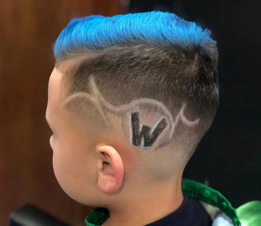 low fade with design for kids