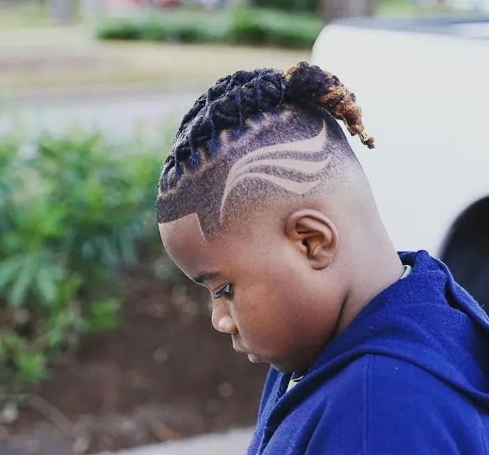 low fade with twists for kids