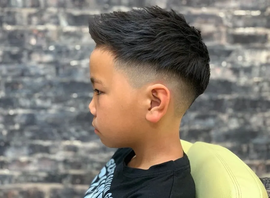 asian kids hair with low fade
